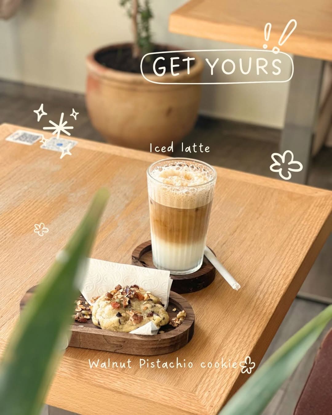 Rimal Network — Iced latte & cookie maison